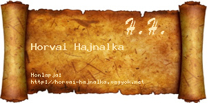 Horvai Hajnalka névjegykártya